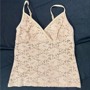 Express Beige Lace Top